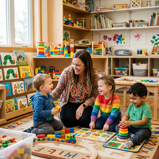 Teacher and students